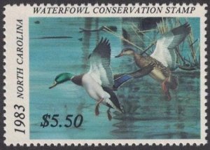 NC1 1983 North Carolina First Of State Duck Stamp-Single-MNH/OG-OFFER?