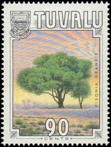 Tuvalu #533-538, Complete Set(6), 1990, Trees, Never Hinged