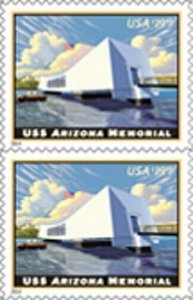US 4873 Express Mail USS Arizona Memorial $19.99 vert pair (2 stamps) MNH 2014
