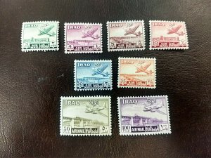 KAPPYSTAMPS  IRAQ #c1-8 1949 AIRMAILS COMPLETE SET MINT HINGED  GS1306