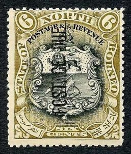 North Borneo SGD18 6d perf 14.5-15 Post Due M/M Cat 10 Pounds