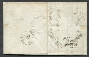 p649 - AUSTRIA 1851 Folded Cover to ITALY. 9kr Stamp Scott #5