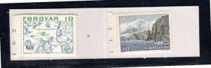 FAROE ISLANDS SC# 8 + 11(HA1 FACIT) BKLT VF/MOG