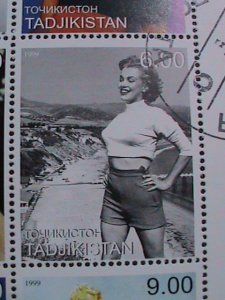 ​TAJIKISTAN 1999-BEAUTIFUL SEXY MOVIE STAR-MARILYN MONROE-CTO- SHEET VERY FINE