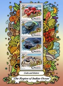 MALDIVES 2017 SHEET CRABS LOBSTERS MARINE LIFE mld17201a