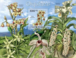 GUINEA BISSAU - 2011 - Orchids - Perf Souv Sheet - Mint Never Hinged