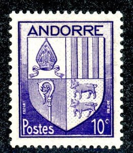 Andorra- French, Scott #78, Unused, hinged