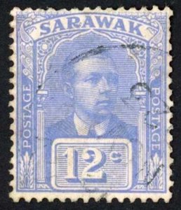 Sarawak SG70 12c Bright Blue (crease) Cat 18 pounds