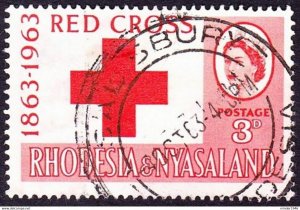 RHODESIA & NYASALAND 1963 QEII 3d Red, Red Cross Centenary SG47 FU