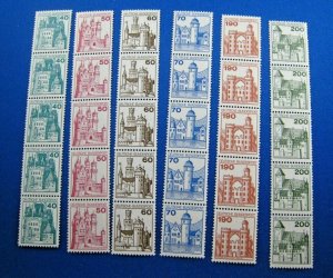 GERMANY 1977 - SCOTT # 1235-1240A  MNH COIL STRIPS     (g2)