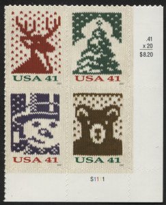 US 4210b Christmas Plate Block
