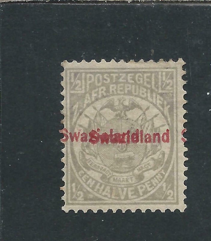 SWAZILAND 1892 ½d GREY OVERPRINT DOUBLE MM SG 10b RPS CERT CAT £500