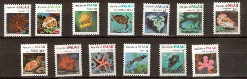 Palau 9 - 21 - Sea Life Issues MNH. OG. Set Of 13    #02 PAL9s