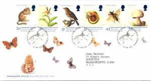 Great Britain, Worldwide First Day Cover, Butterflies, Birds, Mushrooms, Anim...