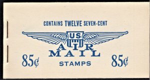 US BKC8 Complete Booklet Twelve 7-Cent Airmail Stamps SV$16.00 (7c Red)