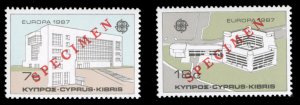 Cyprus #687-688S, 1987 Europa, set of two, overprinted Specimen, never hinged