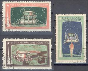 NORTH VIETNAM, SPACE, FULL SET 1971, USED