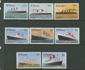 St Vincent - Scott 1173-80 - Ships -1989 - MNH - Set of 8 Stamp