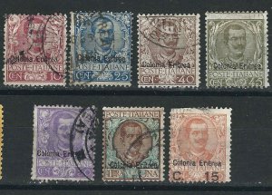 Eritrea 7 Different Used VG/F 1903-28 SCV $96.00