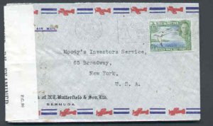 Bermuda cover to Canada - Hamilton 17 Oct 1942 - 7&1/2d  KGVI Trop