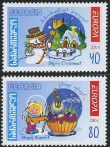 Georgia #340-341 Europa Christmas Easter Postage Stamps Asia 2004 Mint LH
