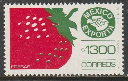 MEXICO Exporta 1591, $1300P Strawberries w/o burelage Paper. 10 MINT, NH. VF.