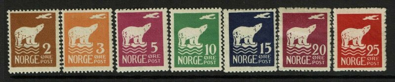 Norway SC# 104-110, Mint Hinged, Hinge Remnant, see notes - S9394