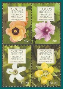 Cocos 2010 Flowers, MNH #354-355,SG442-SG445