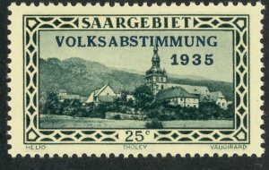 SAAR 1934 25c PLEBISCITE OVERPRINTED Pictorial Issue Sc 142 MNH