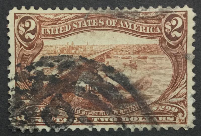 MOMEN: US #293 $2 TRANS-MISS USED $1,100 #22484