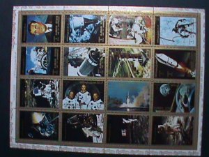 ​AJMAN STAMP-AIRMAIL-SPACE HEROES & FIRST MEN ON THE MOON CTO LARGE SHEET-VF