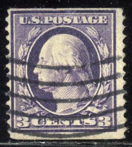 U.S. #389 RARE Used w/ Cert - 3c Violet, Orangeburg Coil