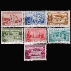 HUNGARY 1953 - Scott# 1036-40+C121-2 Bldgs. Set of 7 NH