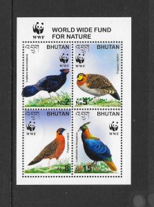 BIRDS - BHUTAN #1398 WWF MNH