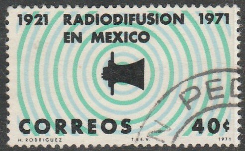 MEXICO 1034, 50th Anniv of 1st radio broadcast Latin America. Used. VF. (1349)