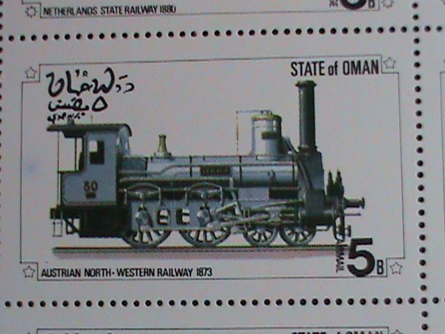 OMAN STAMP:WORLD FAMOUS CLASSIC TRAINS- STAMPS : MNH FULL SHEET VERY FINE