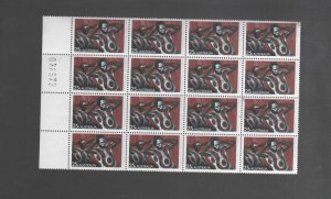 Australian Decimal Stamps 1971 25c Aboriginal Body Decorating MUH 16 Plate Block