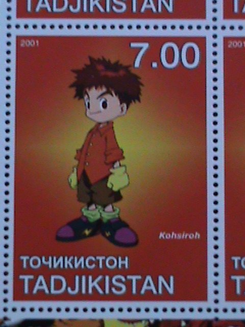 TAJIKISTAN-2001 COLORFUL LOVELY DIGIMON JAPAN CARTOON MNH SHEET VF EST. $18