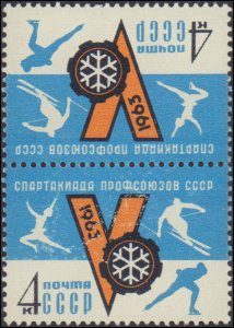 Russia #2716, Complete Set, Pair, 1963, Sports, Never Hinged