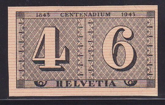 Switzerland 1943 Semi-Postal Centenary Sheet. Stamp Cut From Sheet  VF/Mint(*)