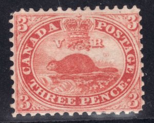 Sc #12 - Canada - 1859 - 3 Pence Beaver - MH OG Cert - superfleas - cv $21,000