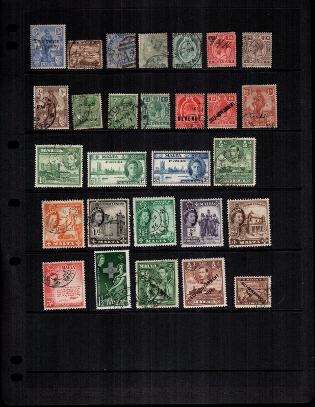 Malta   27  different mint hinged and used