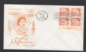 Canada #459 LR PB (1968 Centennial 6c value) Rosecraft-F  FDC unaddressed #1