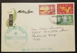 Tonga  nice backstamp  tin can mail cover  1965