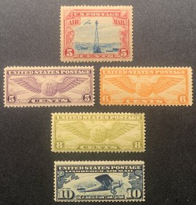 C10,C11,C12,C17,C19 - Airmail Set.  Mint NH.