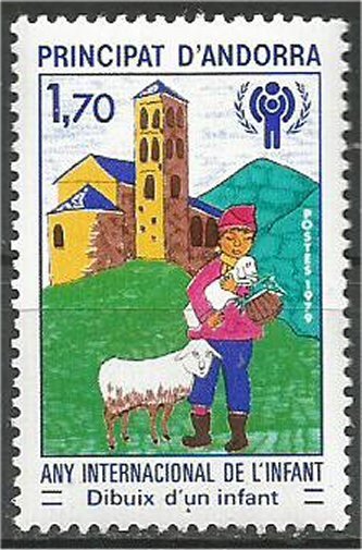 ANDORRA, FRENCH, 1979 MNH 1.70fr, Year of the Child, Scott 272