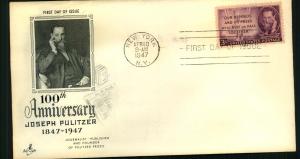 #946 Joseph Pulitzer - Artcraft Cachet!