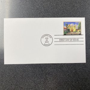 #4650 Carmel Mission $18.95 First Day Of Issued 2012