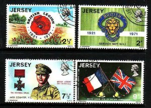 Jersey-Sc#53-6- id8-used set-British Legion-Flags-1971-