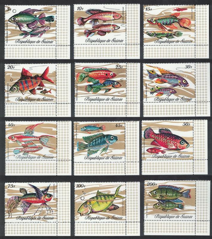 Guinea Fish 12v Bottom Right Corners SG#729-740 MI#571-582A SC#570-581 CV£10+